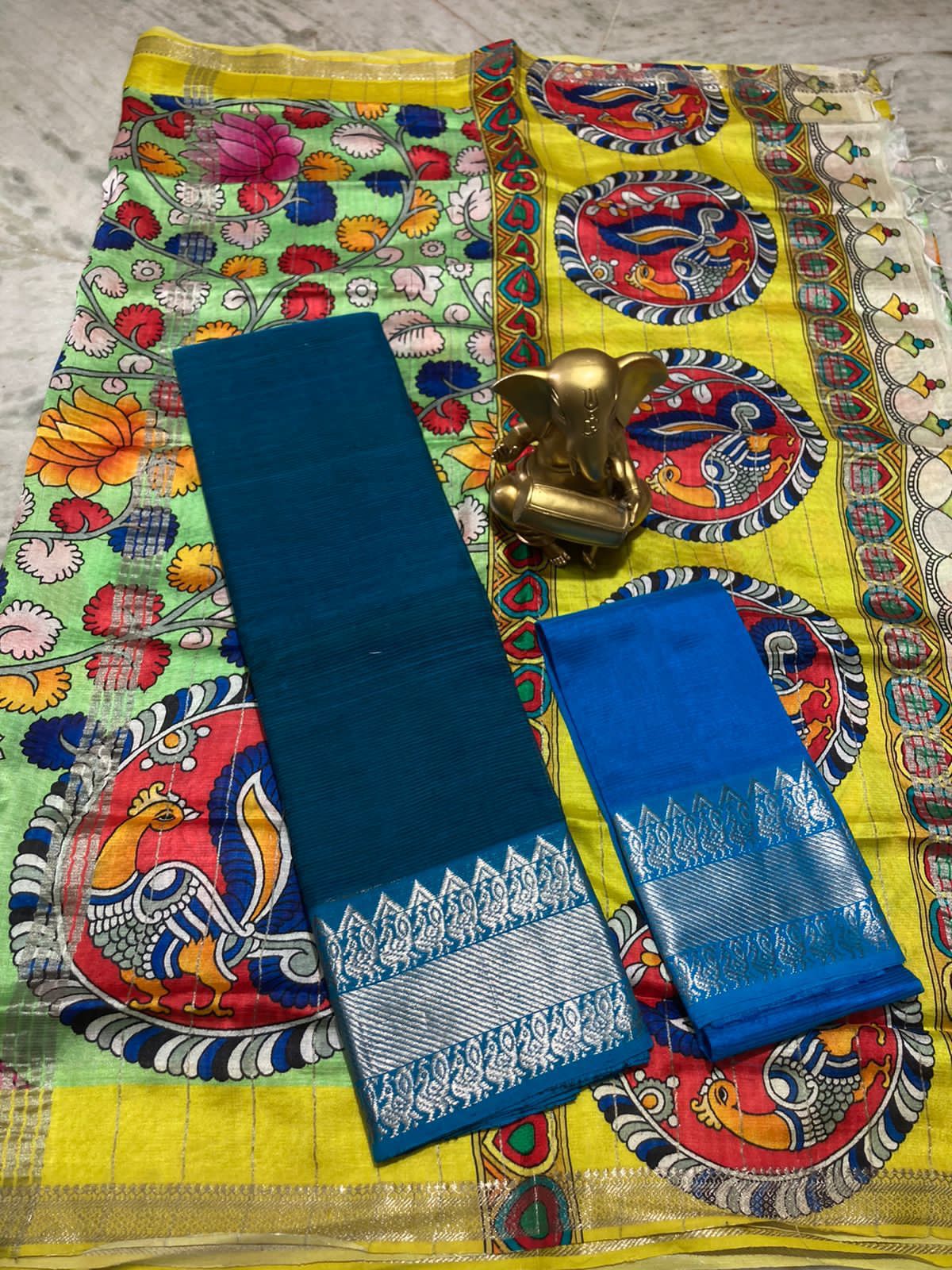 Mangalagiri pure pattu by cotton lehenga set - Vannamayil Fashions