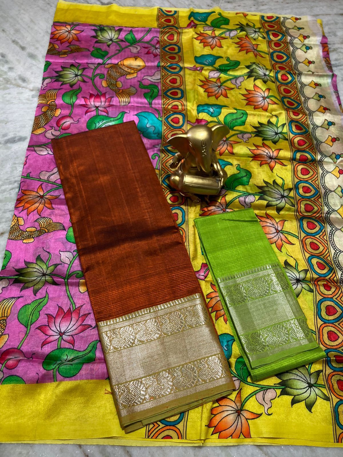 Mangalagiri pure pattu by cotton lehenga set - Vannamayil Fashions
