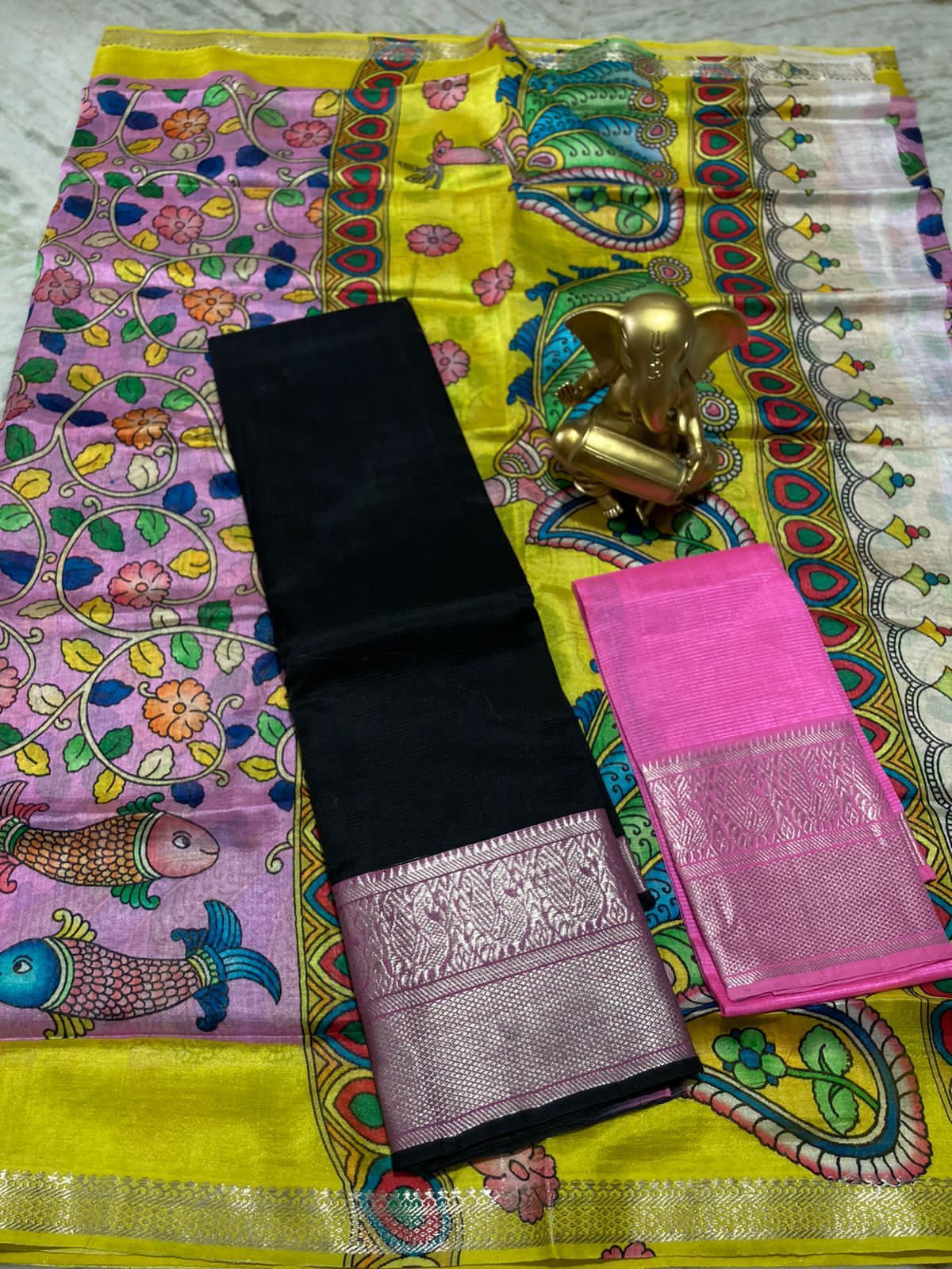 Mangalagiri pure pattu by cotton lehenga set - Vannamayil Fashions