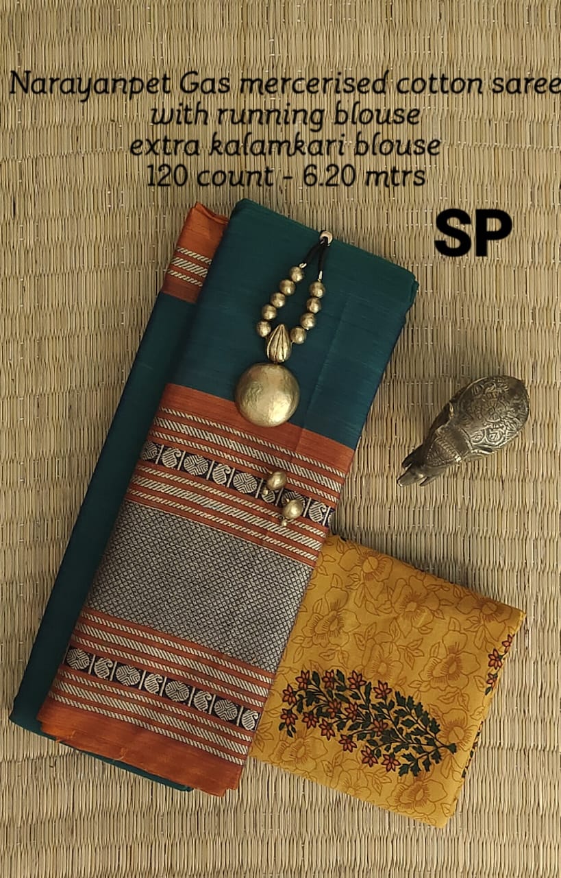 Narayanpet machine gas mercerized cotton saree - Vannamayil Fashions