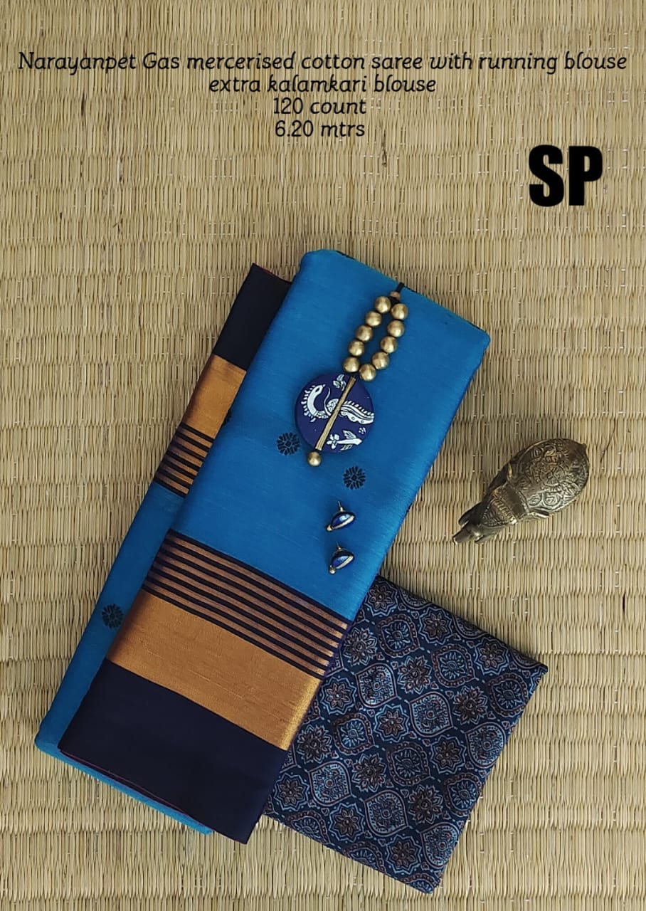 Narayanpet machine gas mercerized cotton saree - Vannamayil Fashions
