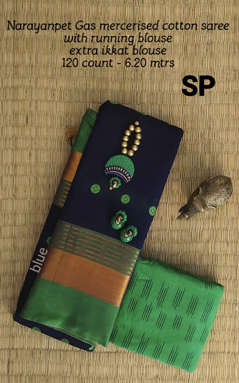 Narayanpet machine gas mercerized cotton saree - Vannamayil Fashions