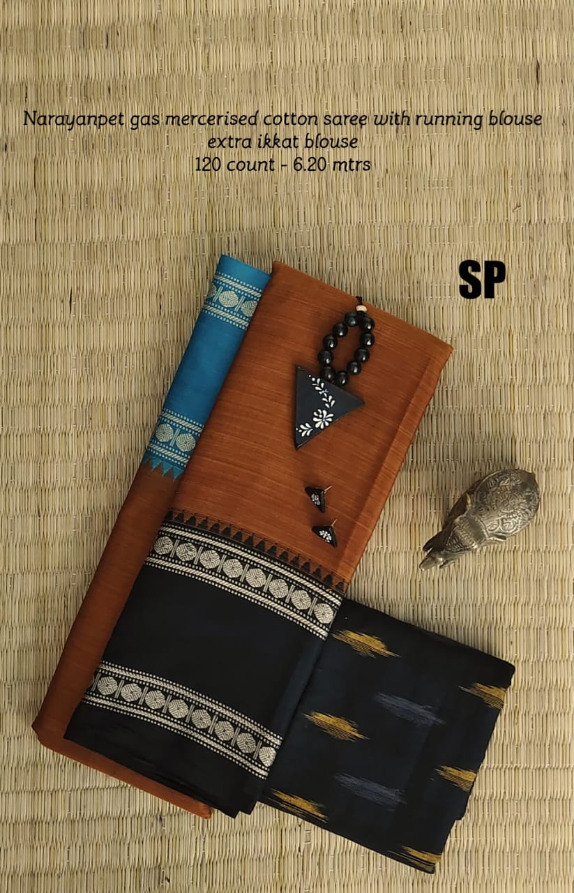 Narayanpet machine gas mercerized cotton saree - Vannamayil Fashions