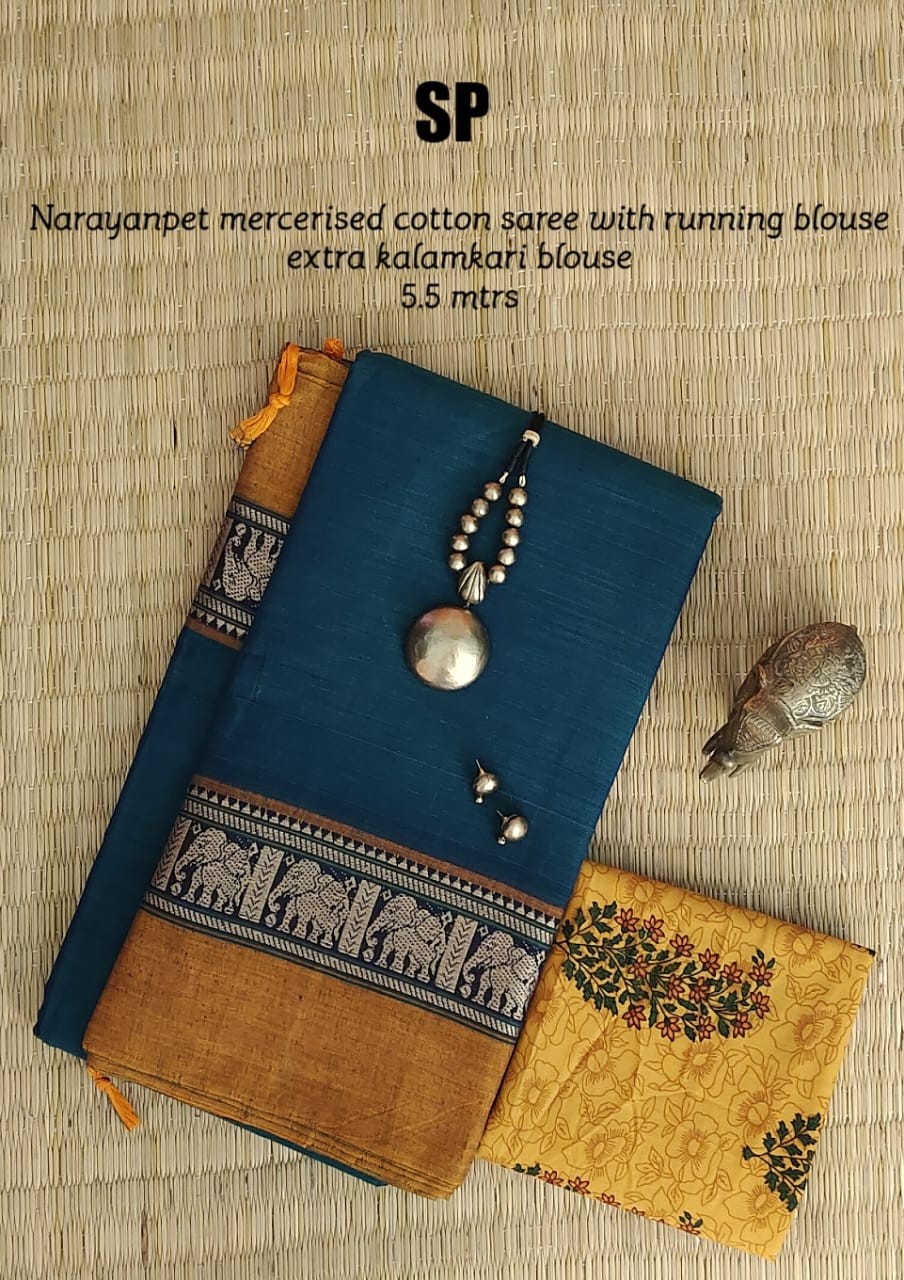 Narayanpet pure mercerized cotton saree - Vannamayil Fashions