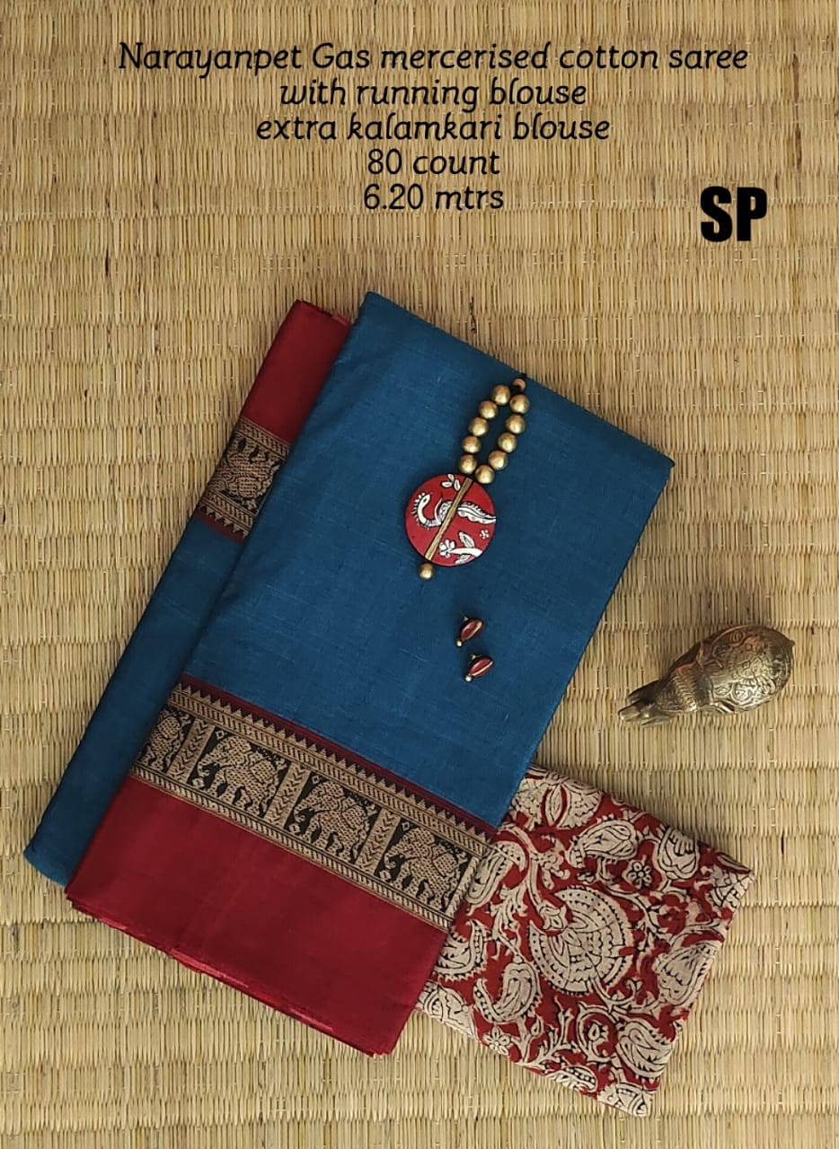 Narayanpet pure mercerized cotton saree - Vannamayil Fashions