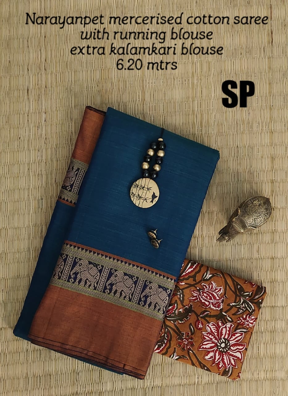 Narayanpet pure mercerized cotton saree - Vannamayil Fashions