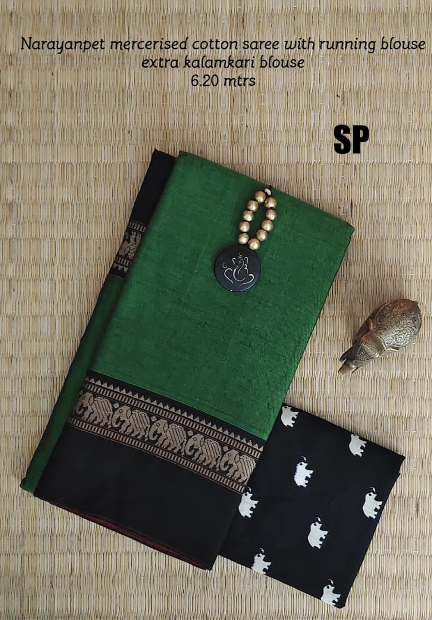 Narayanpet pure mercerized cotton saree - Vannamayil Fashions