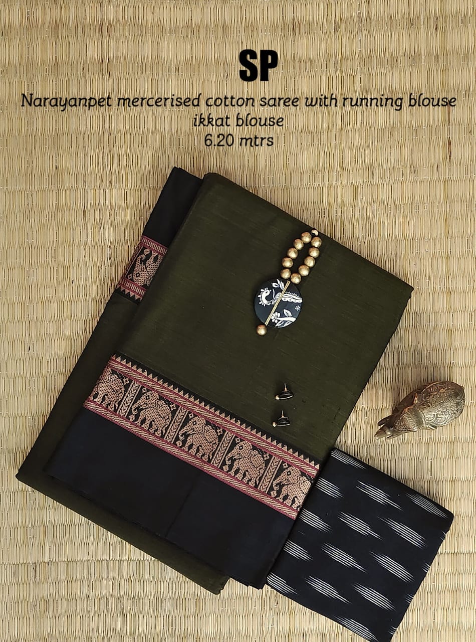Narayanpet pure mercerized cotton saree - Vannamayil Fashions
