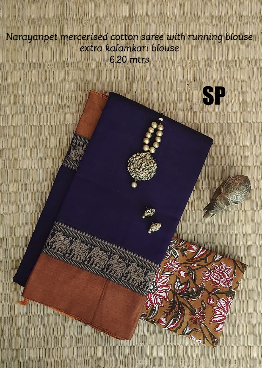 Narayanpet pure mercerized cotton saree - Vannamayil Fashions