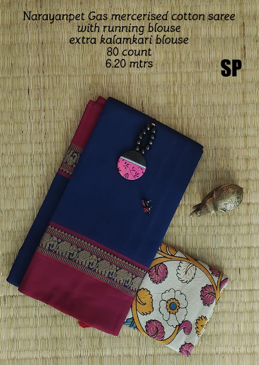 Narayanpet pure mercerized cotton saree - Vannamayil Fashions