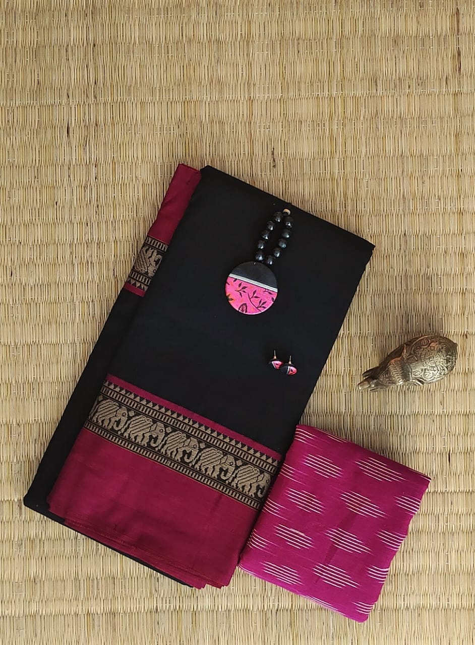Narayanpet pure mercerized cotton saree - Vannamayil Fashions