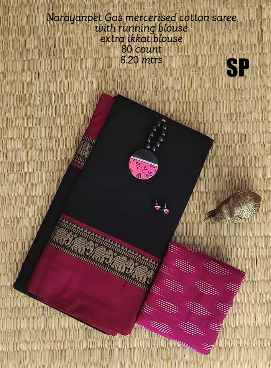 Narayanpet pure mercerized cotton saree - Vannamayil Fashions