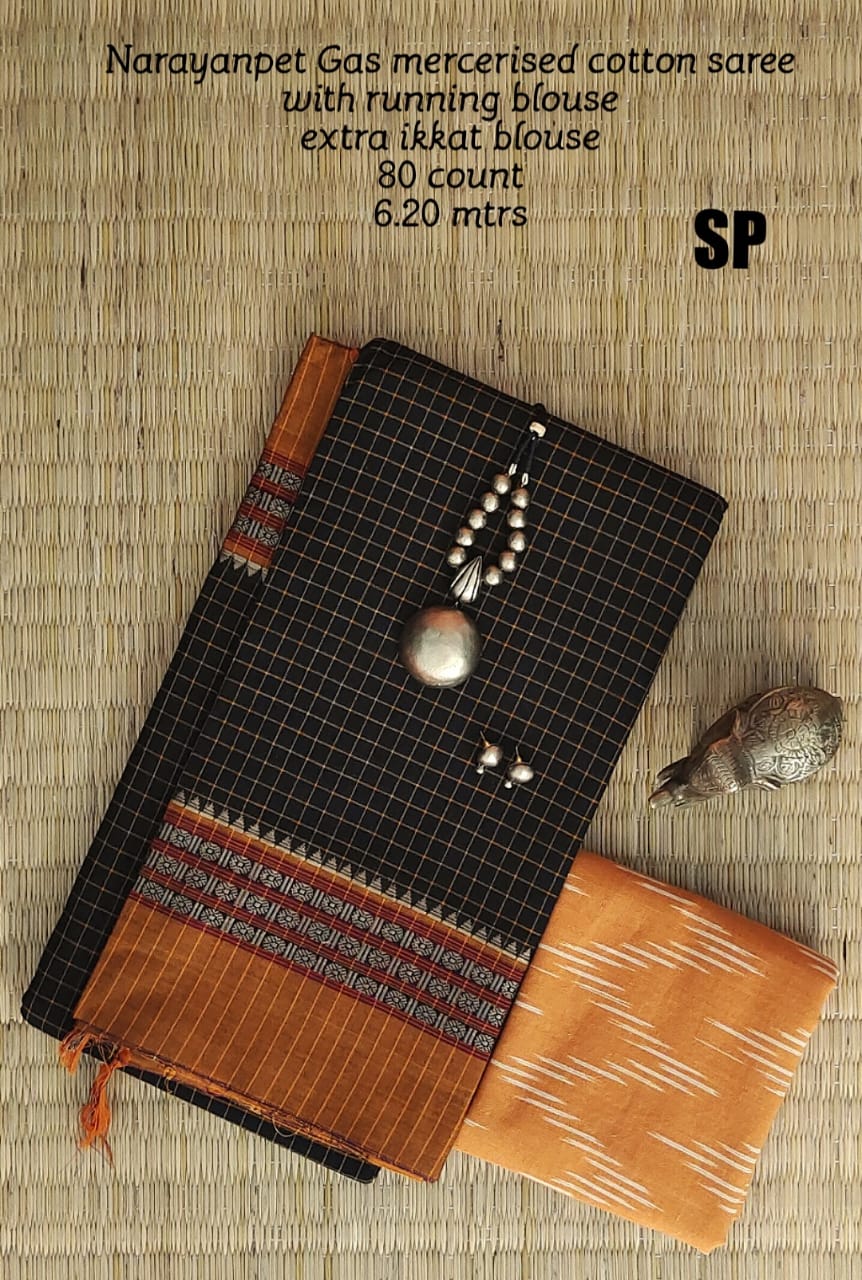 Narayanpet pure mercerized cotton saree - Vannamayil Fashions