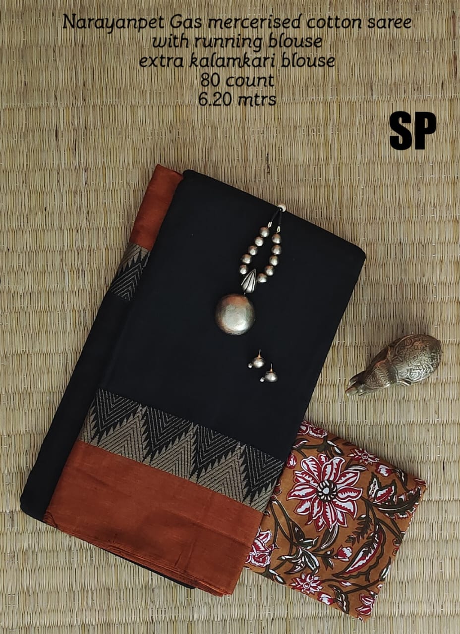 Narayanpet pure mercerized cotton saree - Vannamayil Fashions