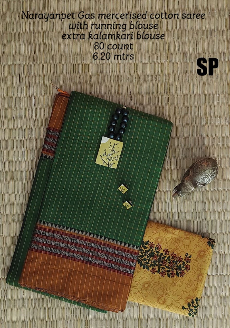 Narayanpet pure mercerized cotton saree - Vannamayil Fashions