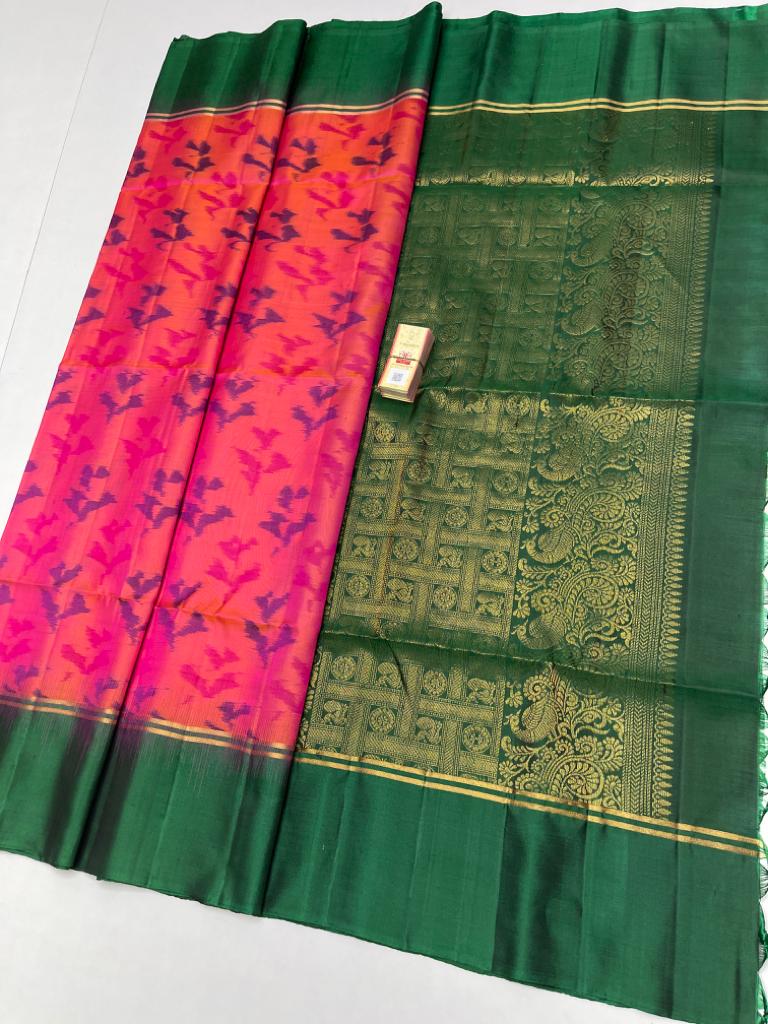Pure handloom pochampalli ikkat design all over the body soft silk saree - Vannamayil Fashions