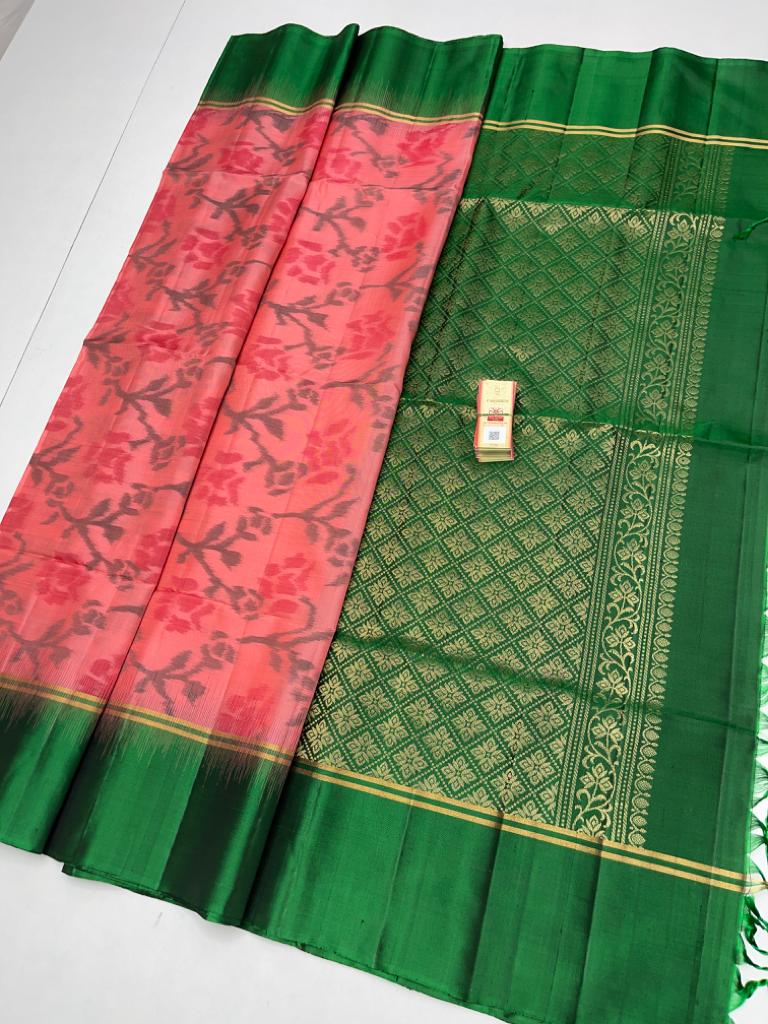 Pure handloom pochampalli ikkat design all over the body soft silk saree - Vannamayil Fashions