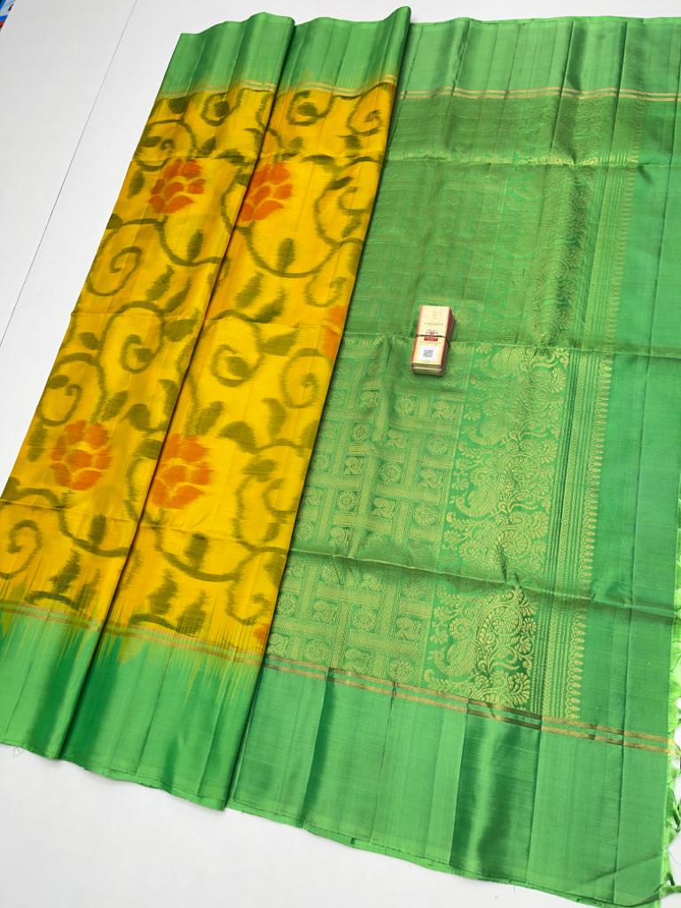Pure handloom pochampalli ikkat design all over the body soft silk saree - Vannamayil Fashions