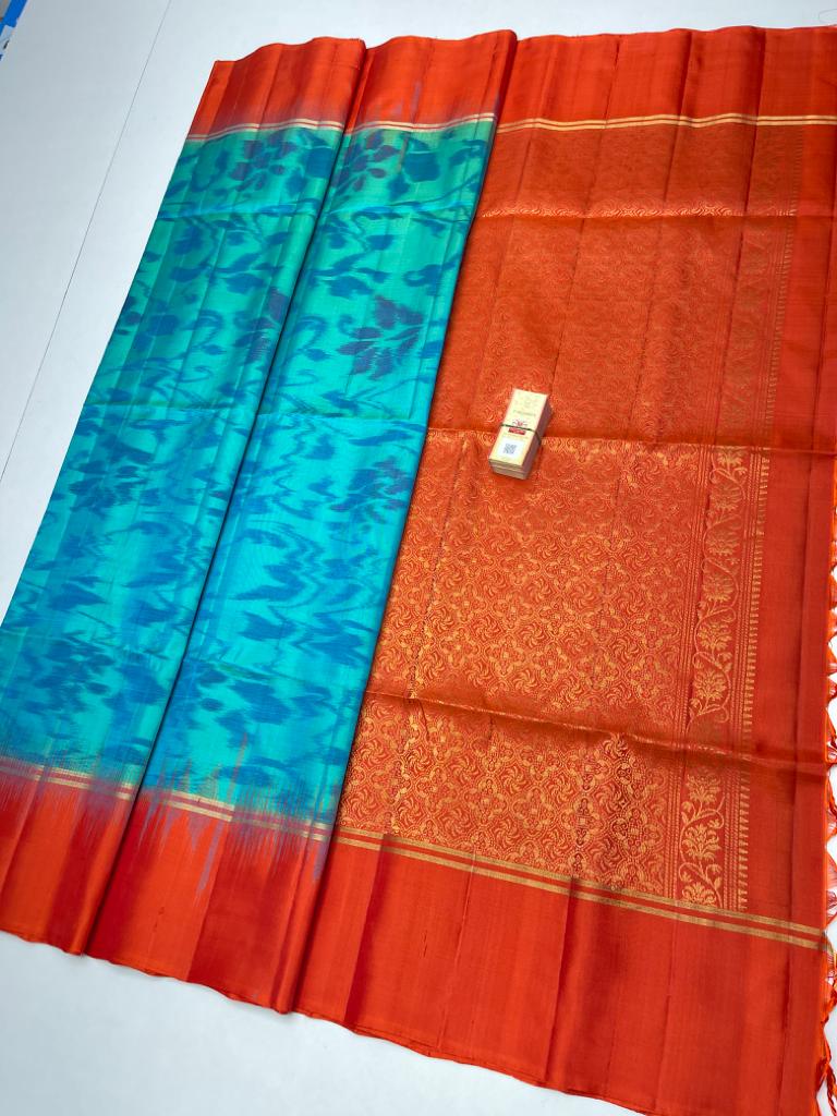 Pure handloom pochampalli ikkat design all over the body soft silk saree - Vannamayil Fashions