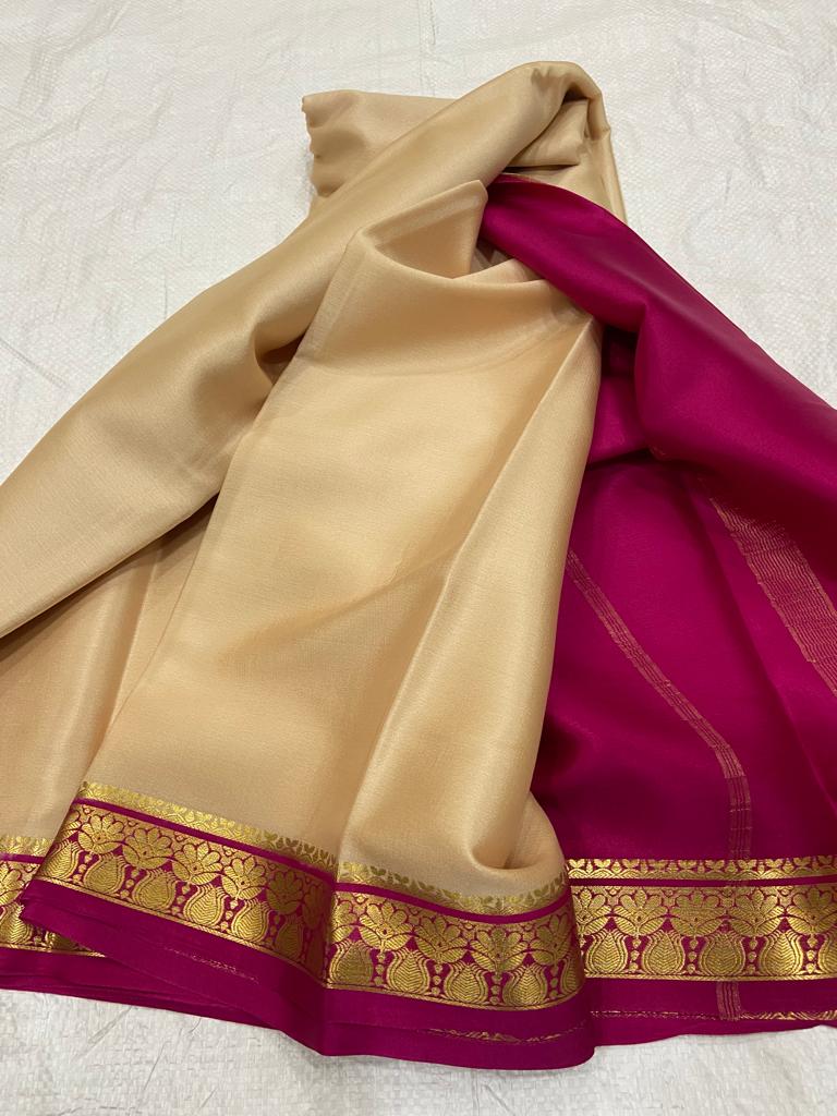 Pure mysore crepe silk 60 count saree - Vannamayil Fashions