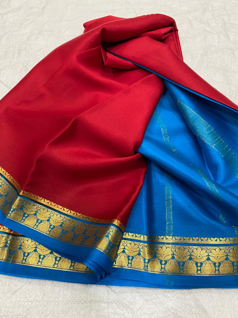Pure mysore crepe silk 60 count saree - Vannamayil Fashions