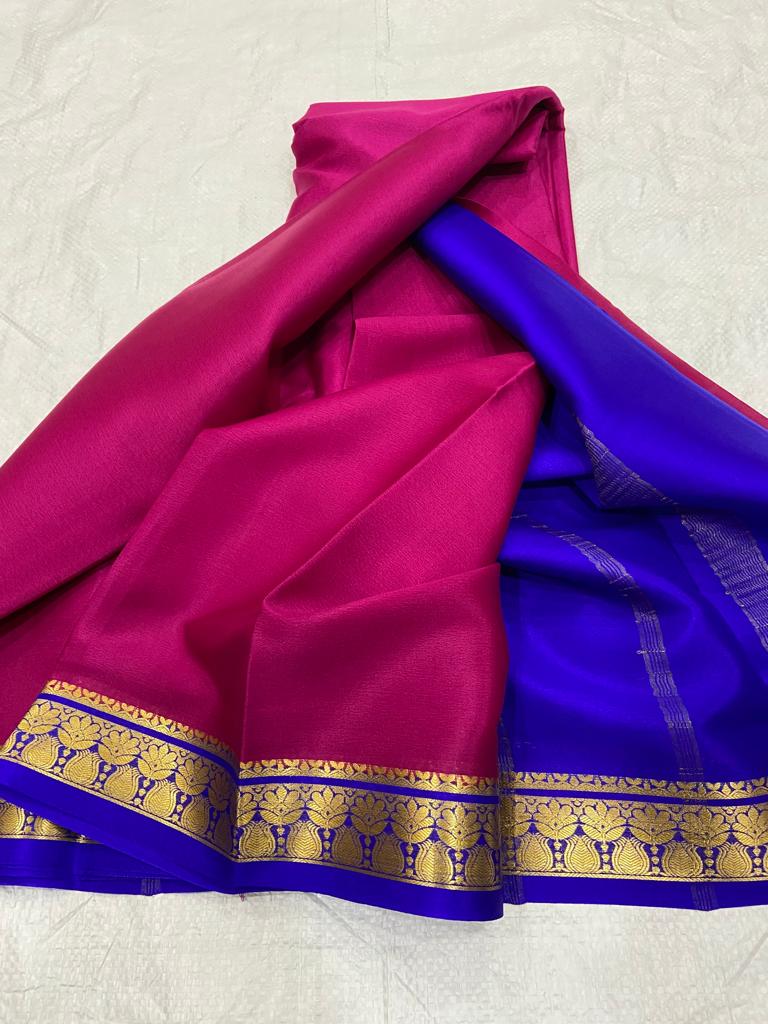 Pure mysore crepe silk 60 count saree - Vannamayil Fashions