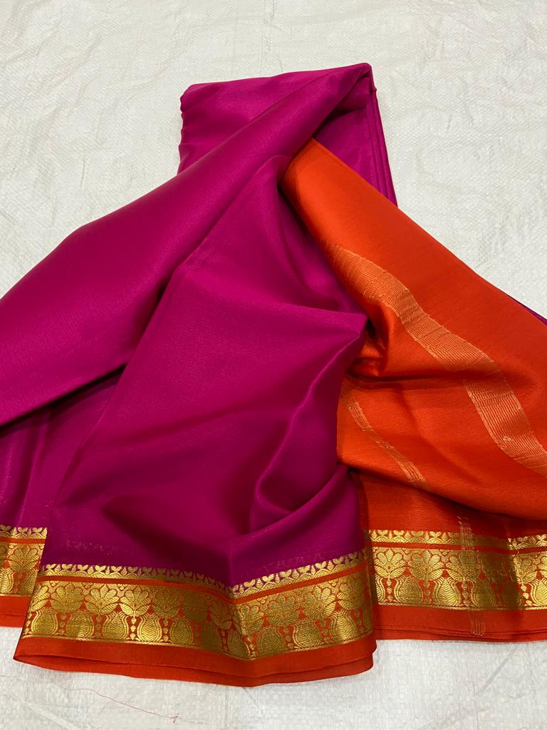 Pure mysore crepe silk 60 count saree - Vannamayil Fashions