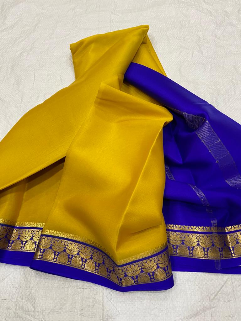 Pure mysore crepe silk 60 count saree - Vannamayil Fashions