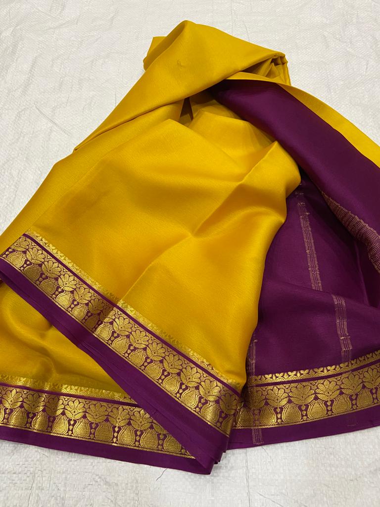 Pure mysore crepe silk 60 count saree - Vannamayil Fashions