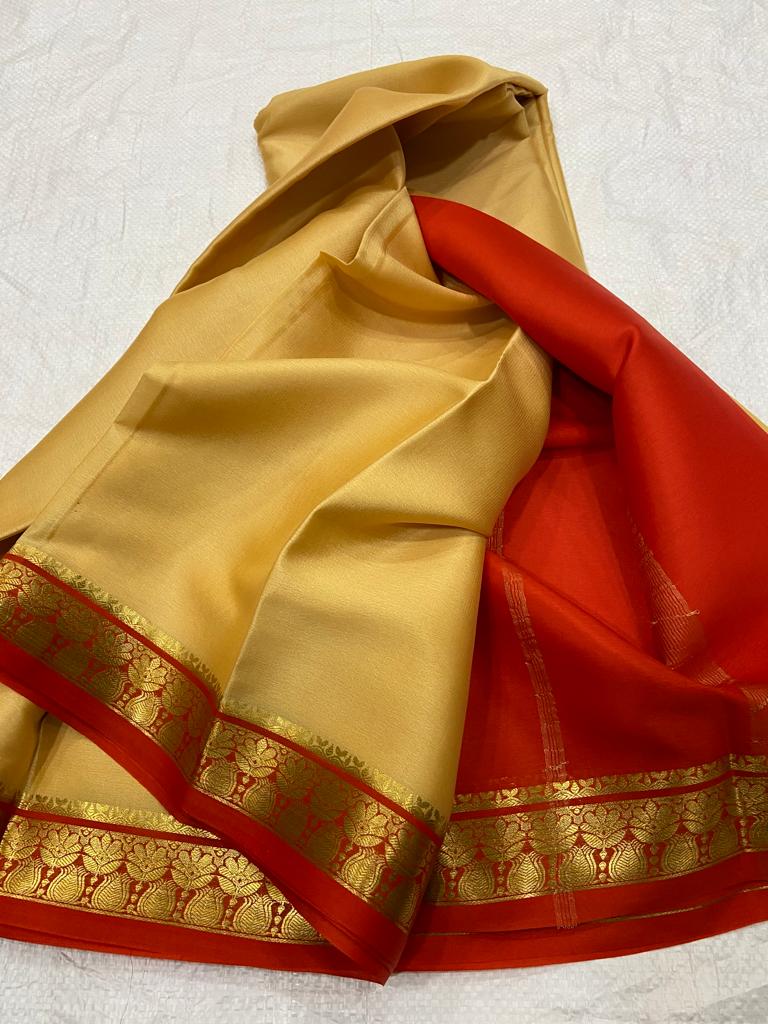 Pure mysore crepe silk 60 count saree - Vannamayil Fashions