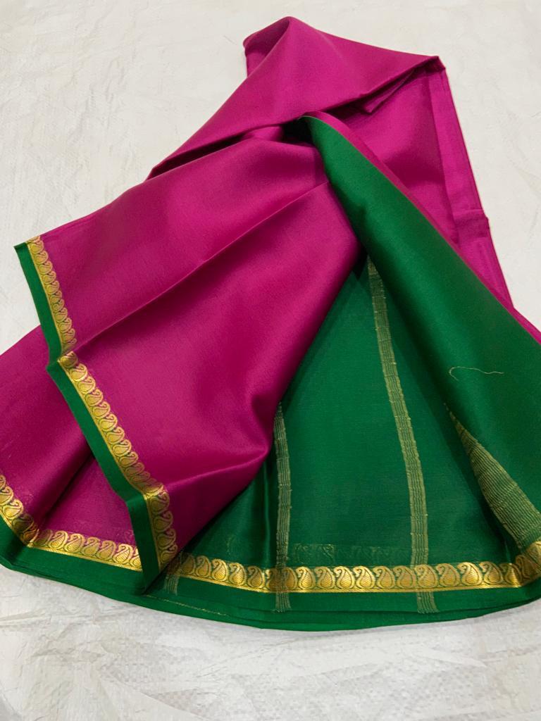 Pure mysore silk saree with mango border