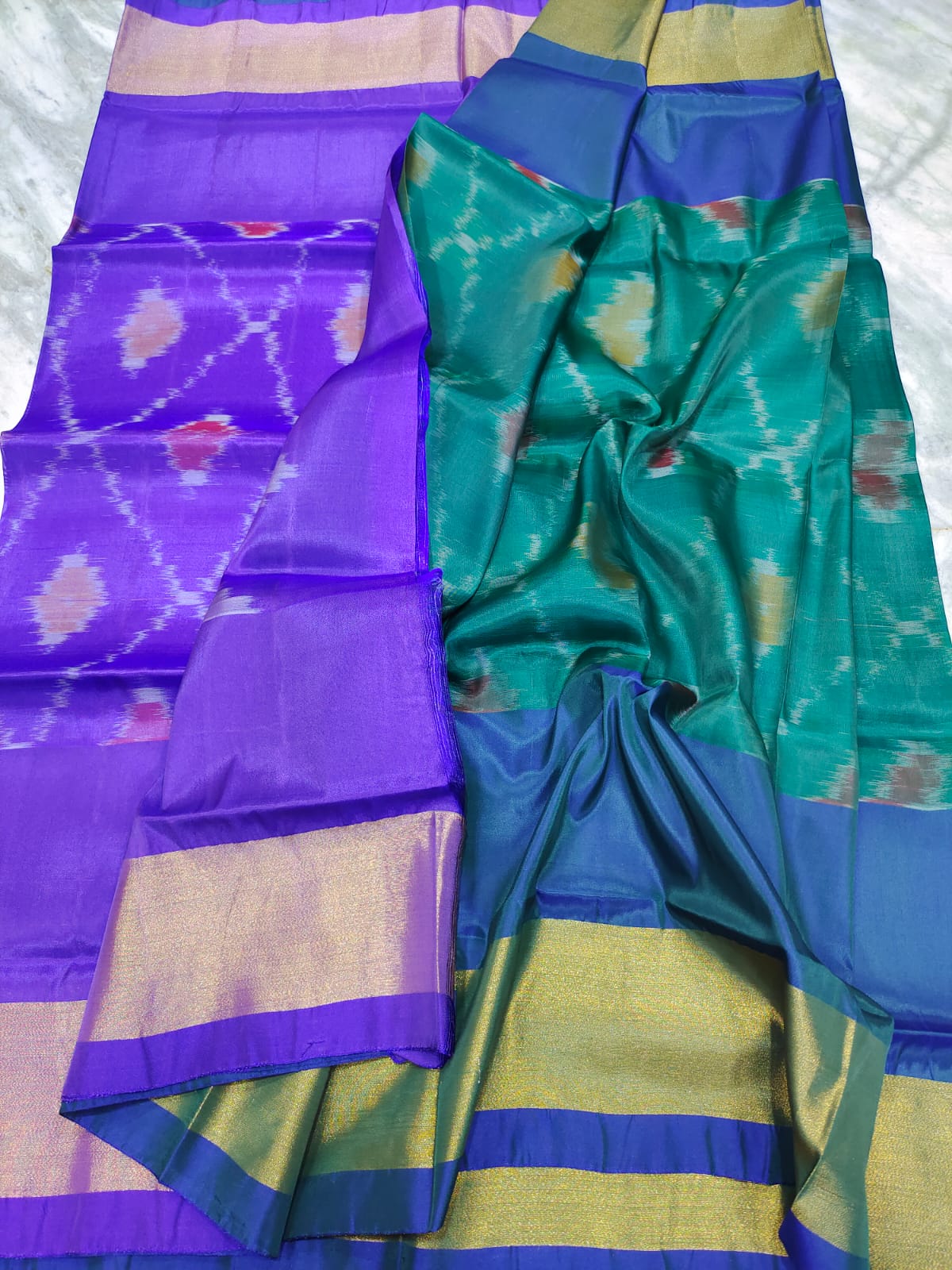 Mangalagiri 100 pattu pochampalli ikkat design saree