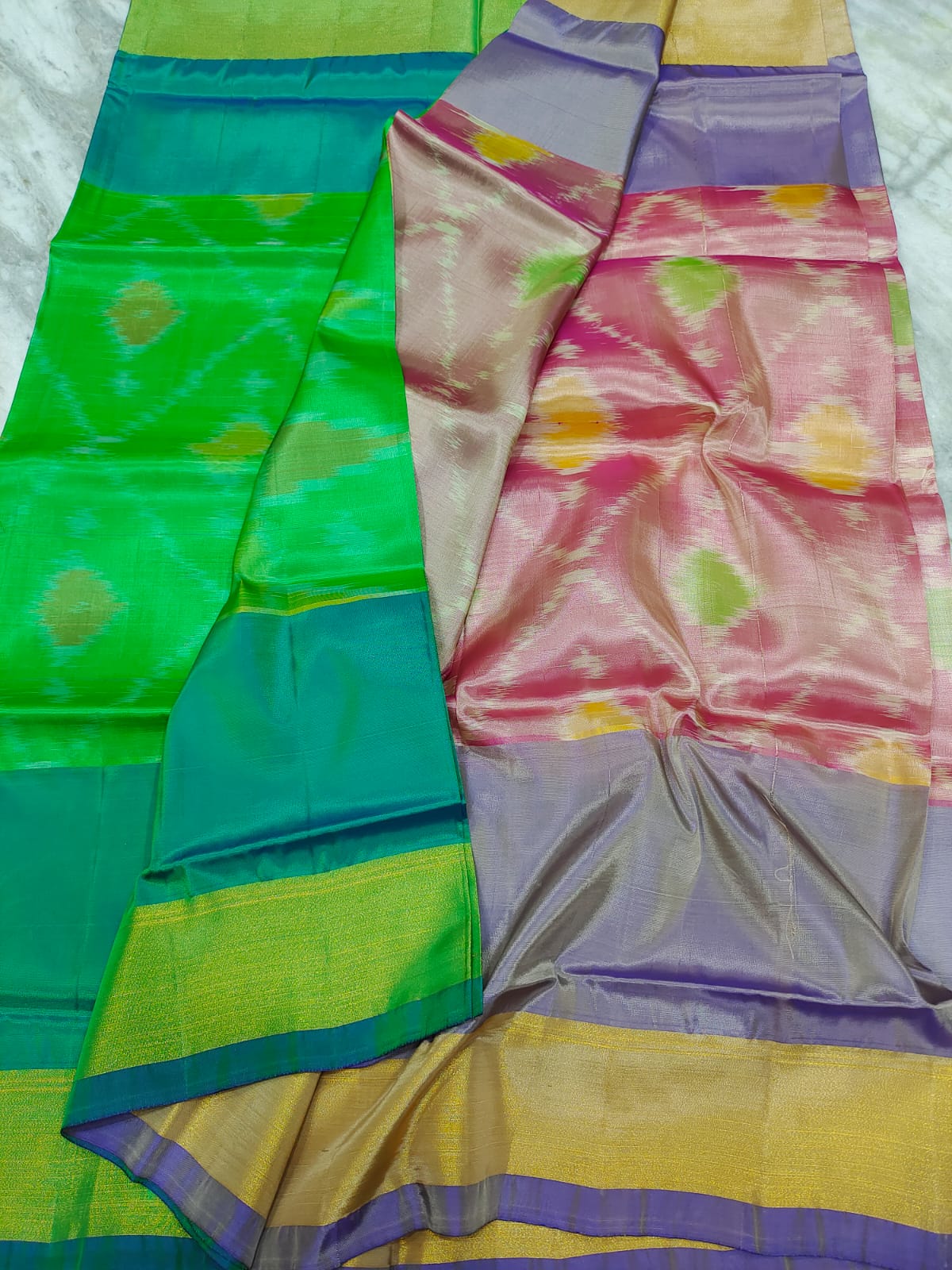 Mangalagiri 100 pattu pochampalli ikkat design saree