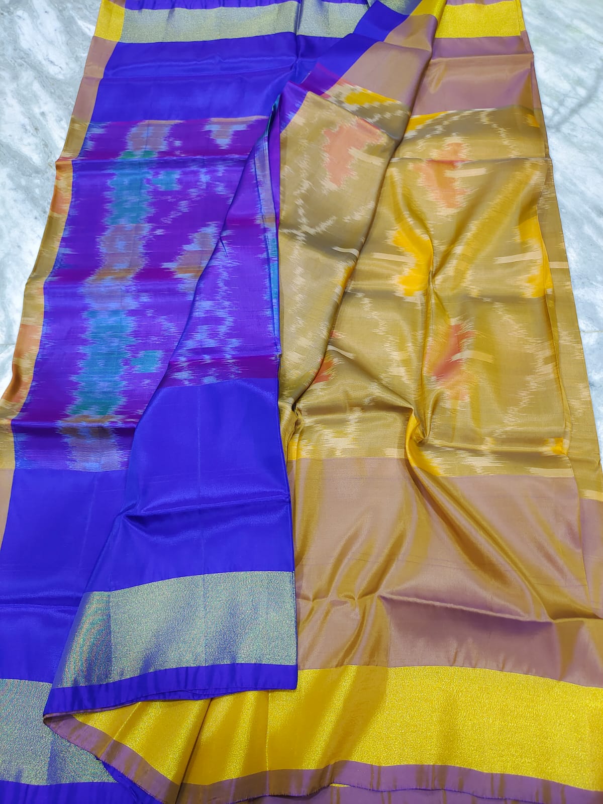 Mangalagiri 100 pattu pochampalli ikkat design saree