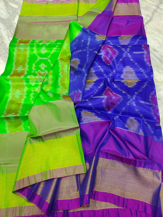 Mangalagiri 100 pattu pochampalli ikkat design saree