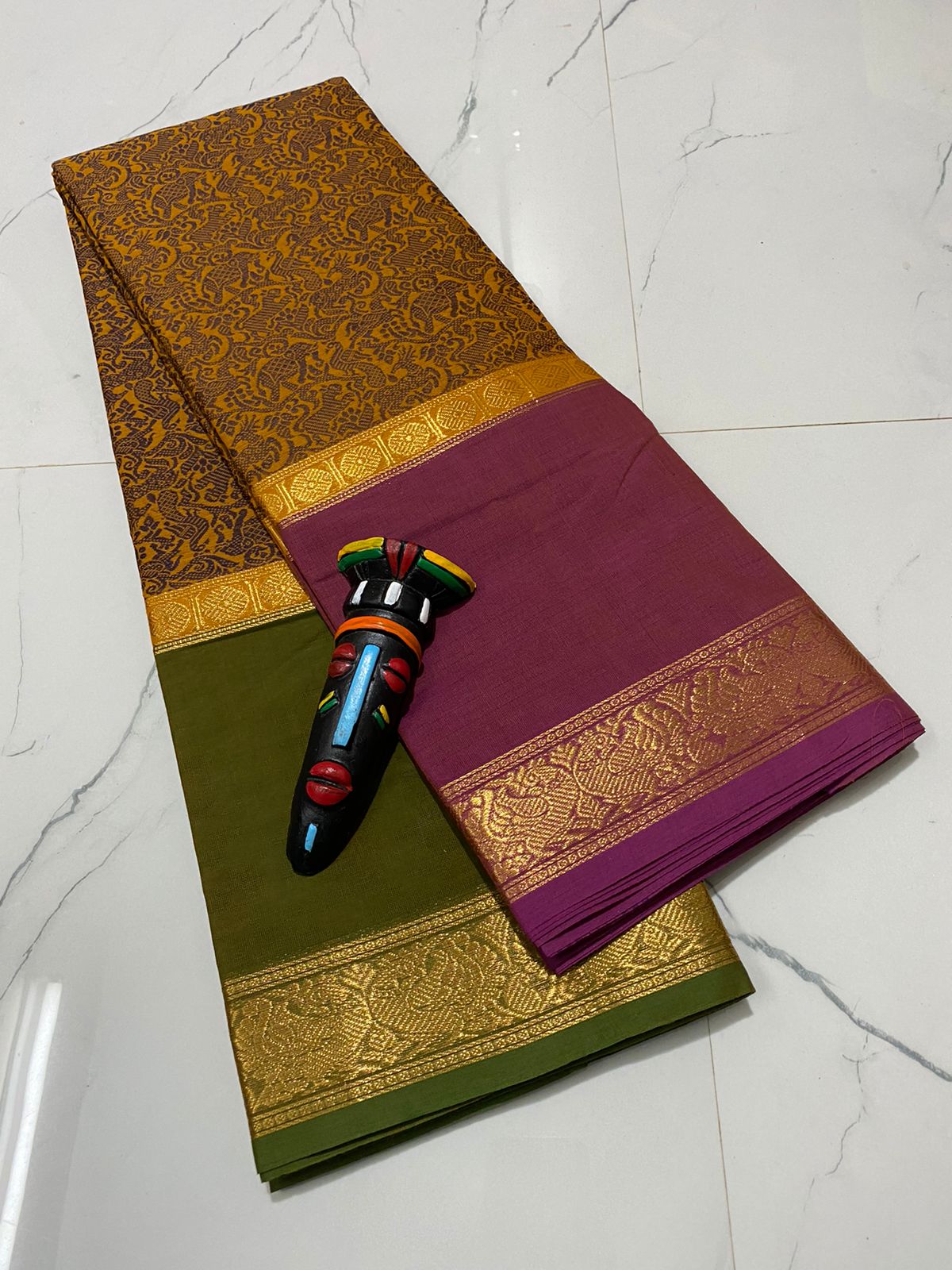 Vanasingaram mubagam design pure cotton saree - Vannamayil Fashions