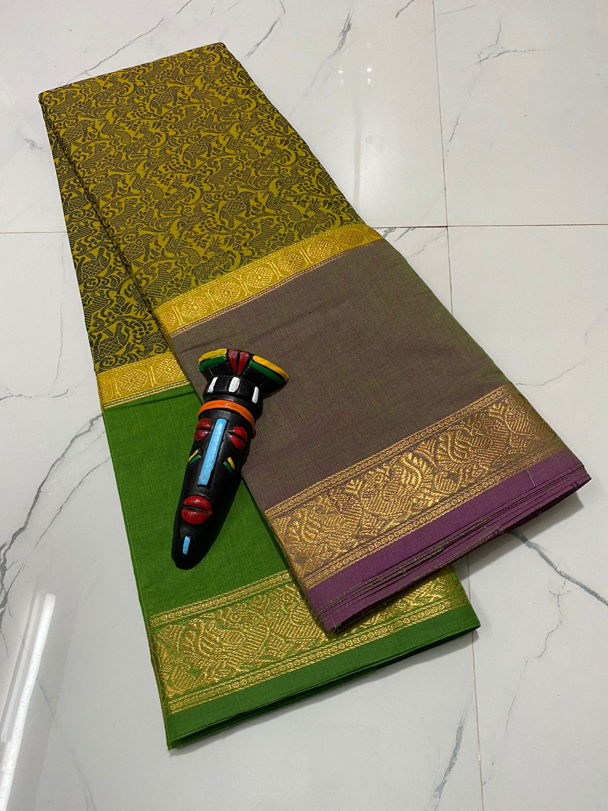 Vanasingaram mubagam design pure cotton saree - Vannamayil Fashions