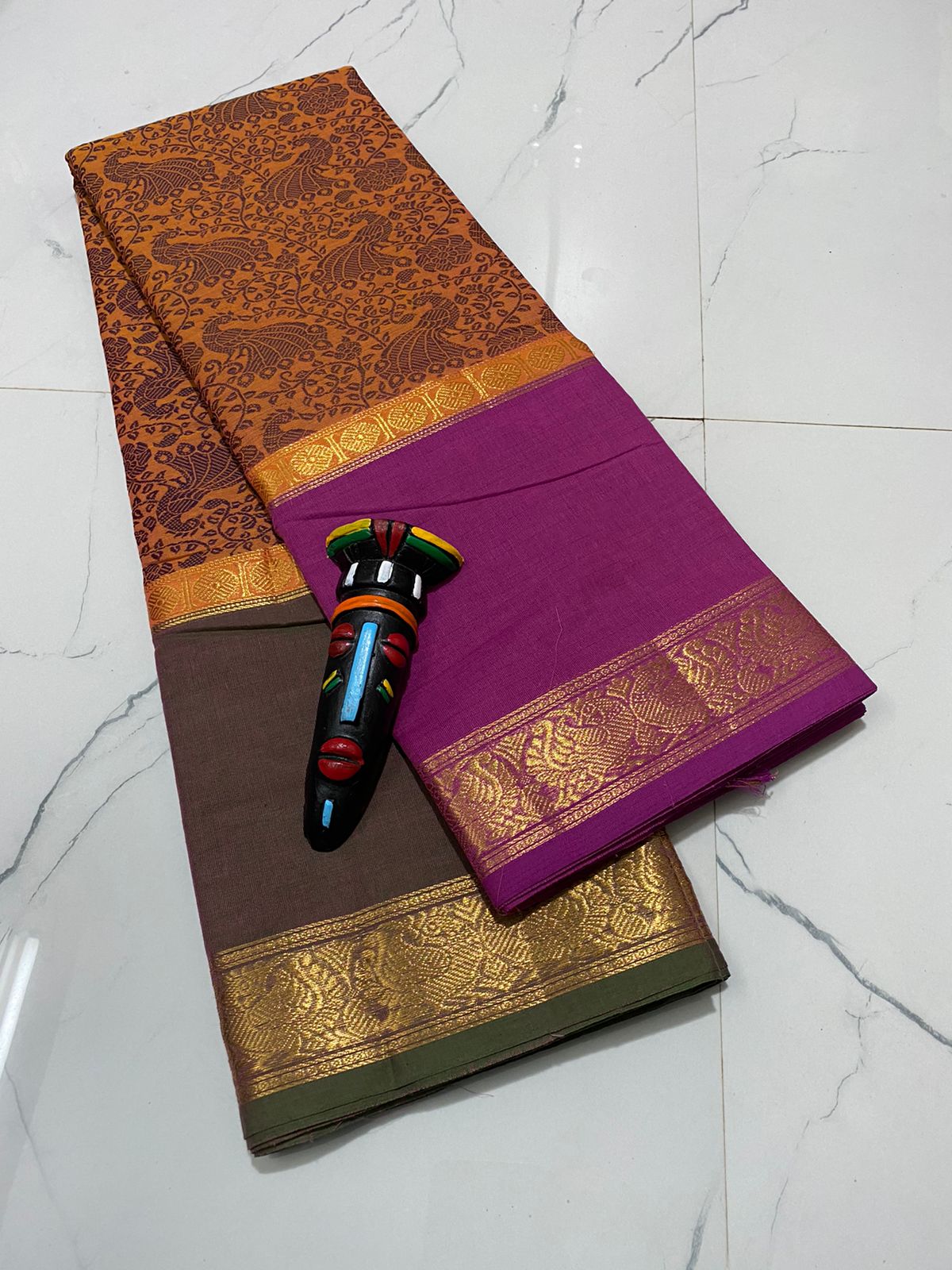 Vanasingaram mubagam design pure cotton saree - Vannamayil Fashions