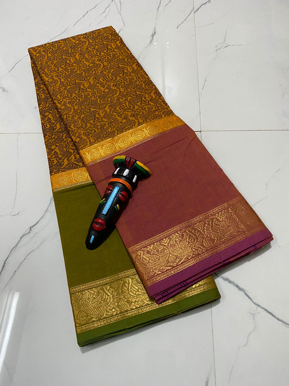 Vanasingaram mubagam design pure cotton saree - Vannamayil Fashions
