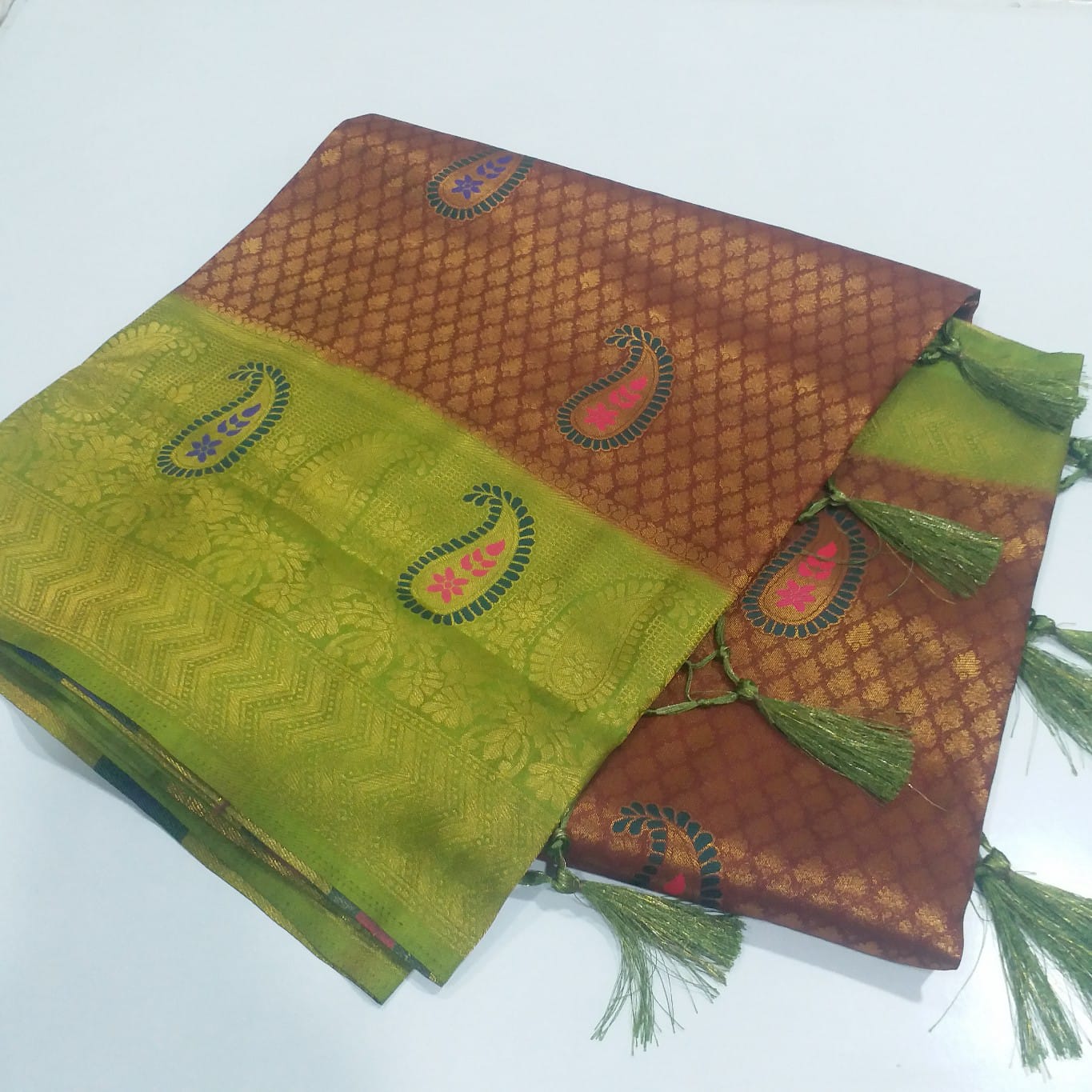 Kubera silk meena work saree