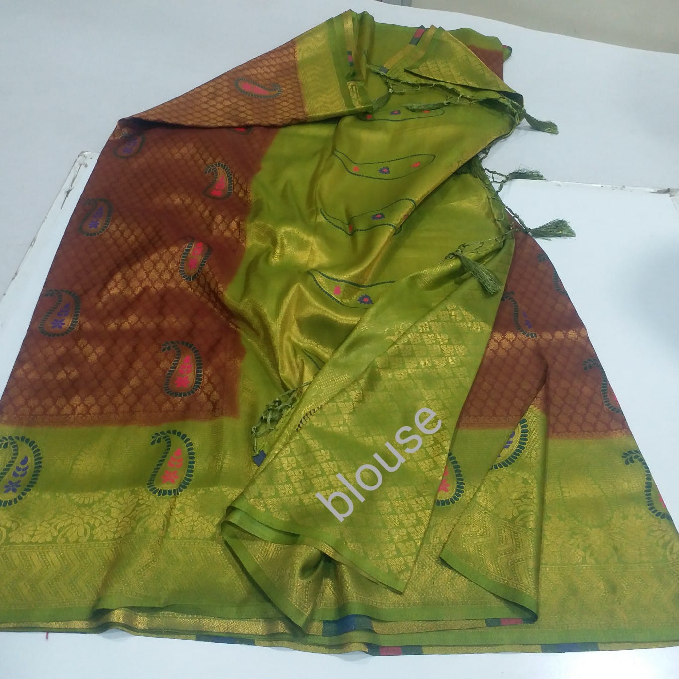 Kubera silk meena work saree
