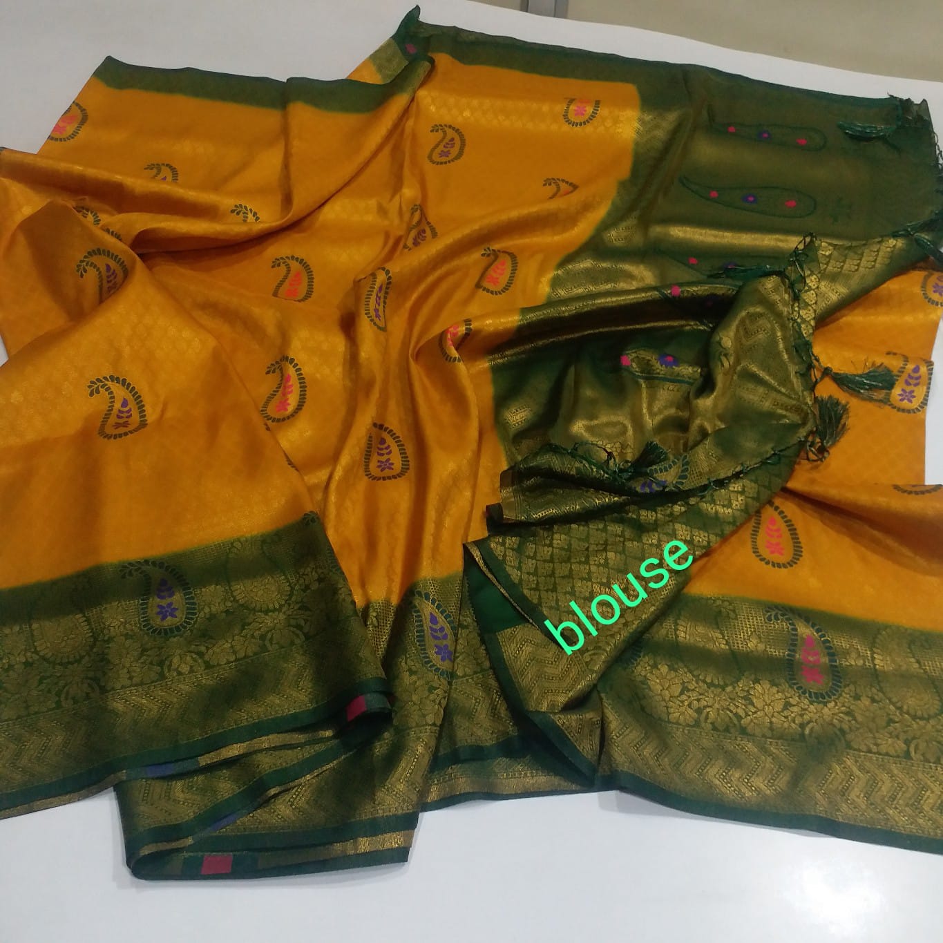 Kubera silk meena work saree