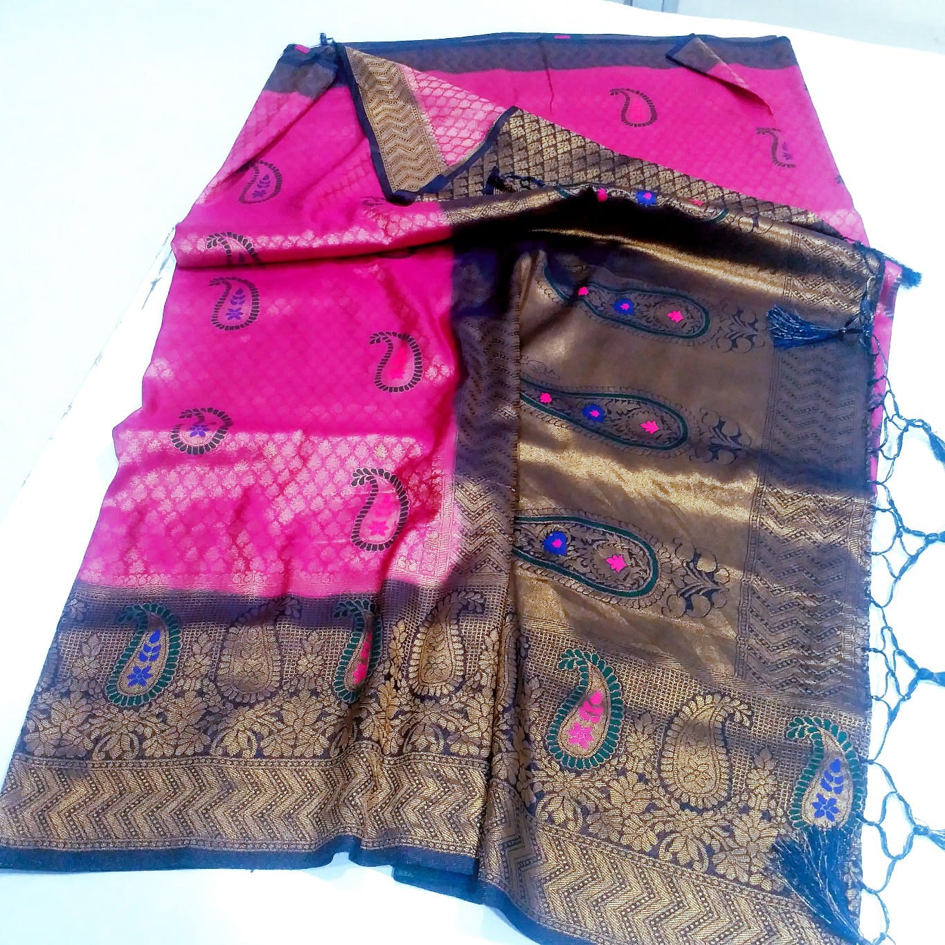 Kubera silk meena work saree