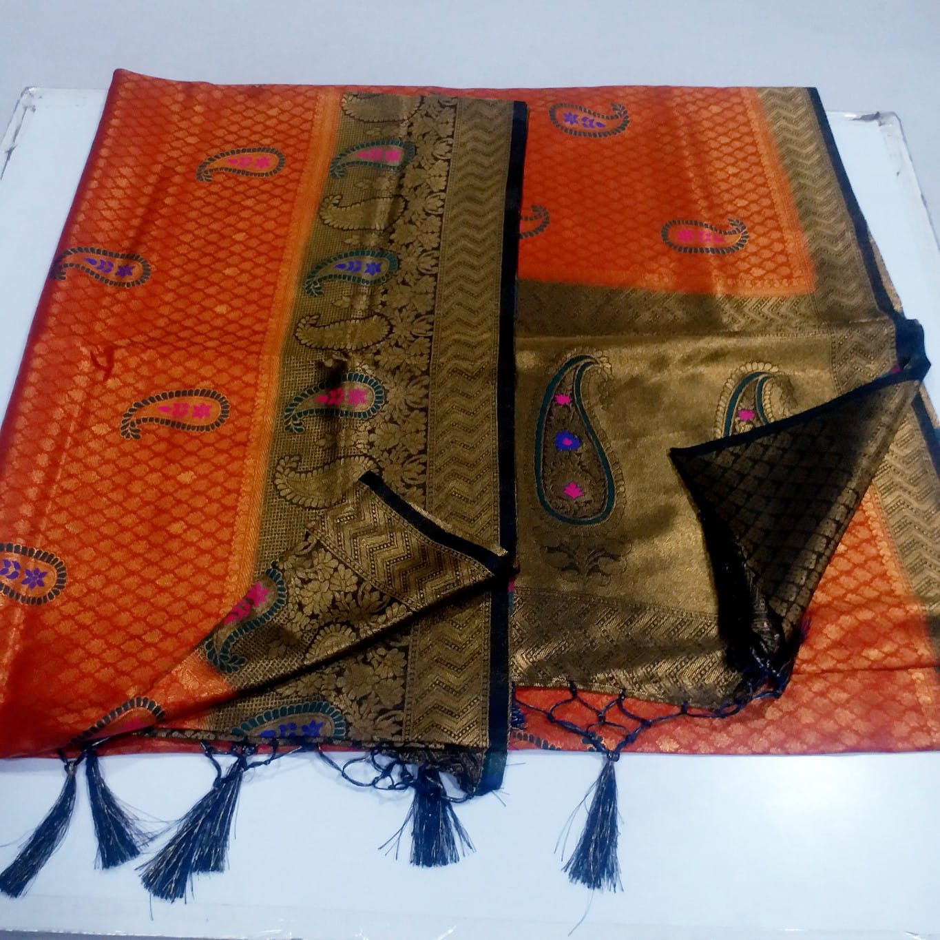 Kubera silk meena work saree