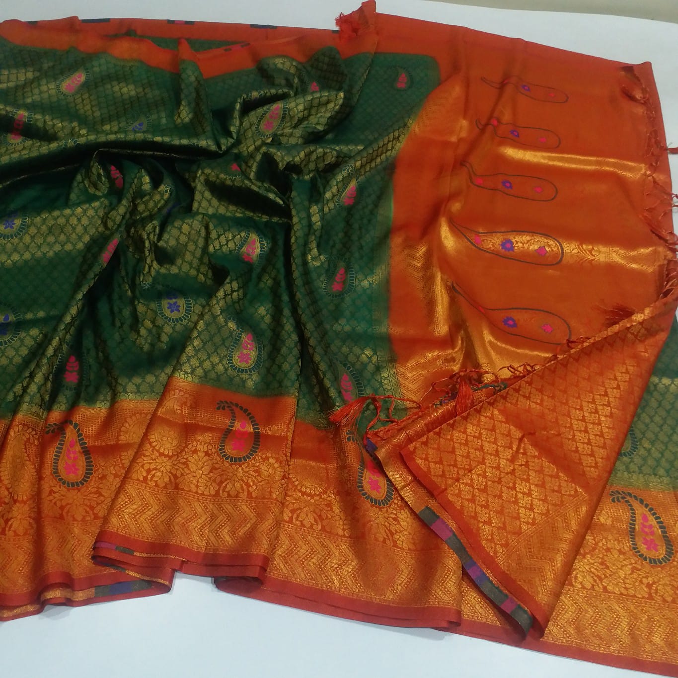 Kubera silk meena work saree