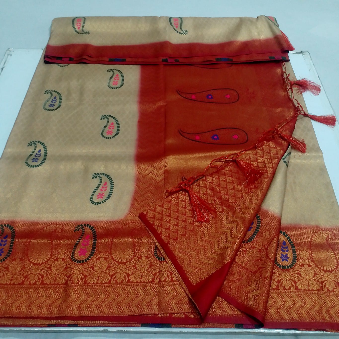 Kubera silk meena work saree