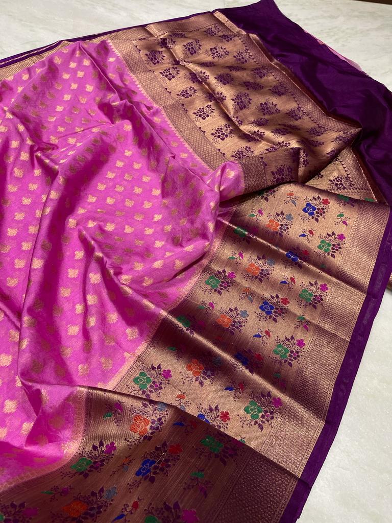 Banarasi dyable soft silk saree - Vannamayil Fashions