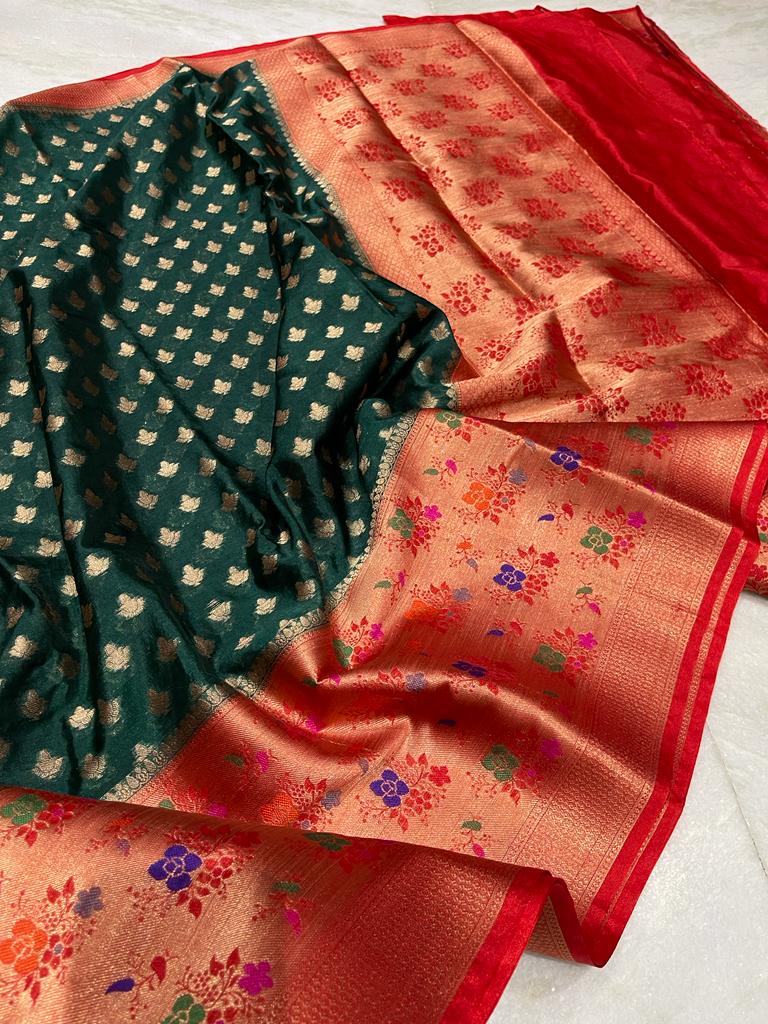 Banarasi dyable soft silk saree - Vannamayil Fashions