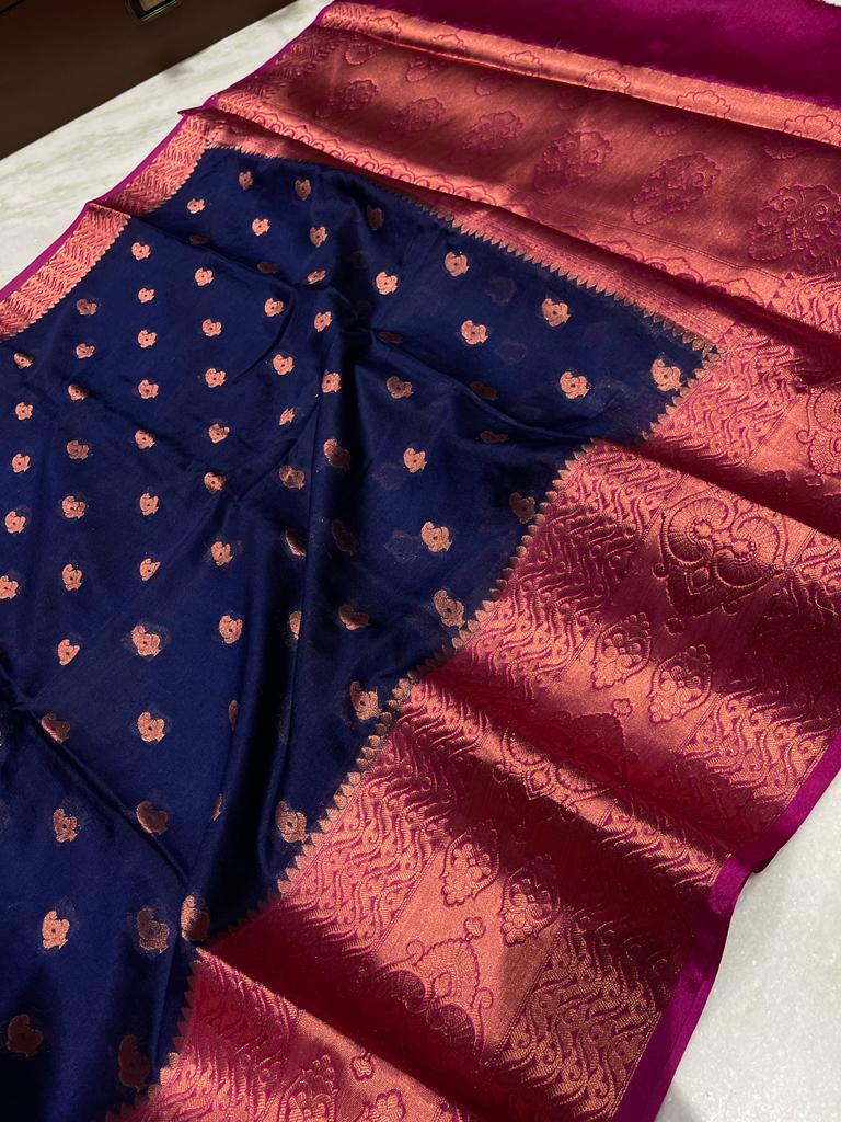 Banarasi dyable warm soft silk saree - Vannamayil Fashions