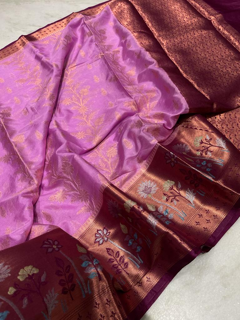 Banarasi dyable warm soft silk saree - Vannamayil Fashions